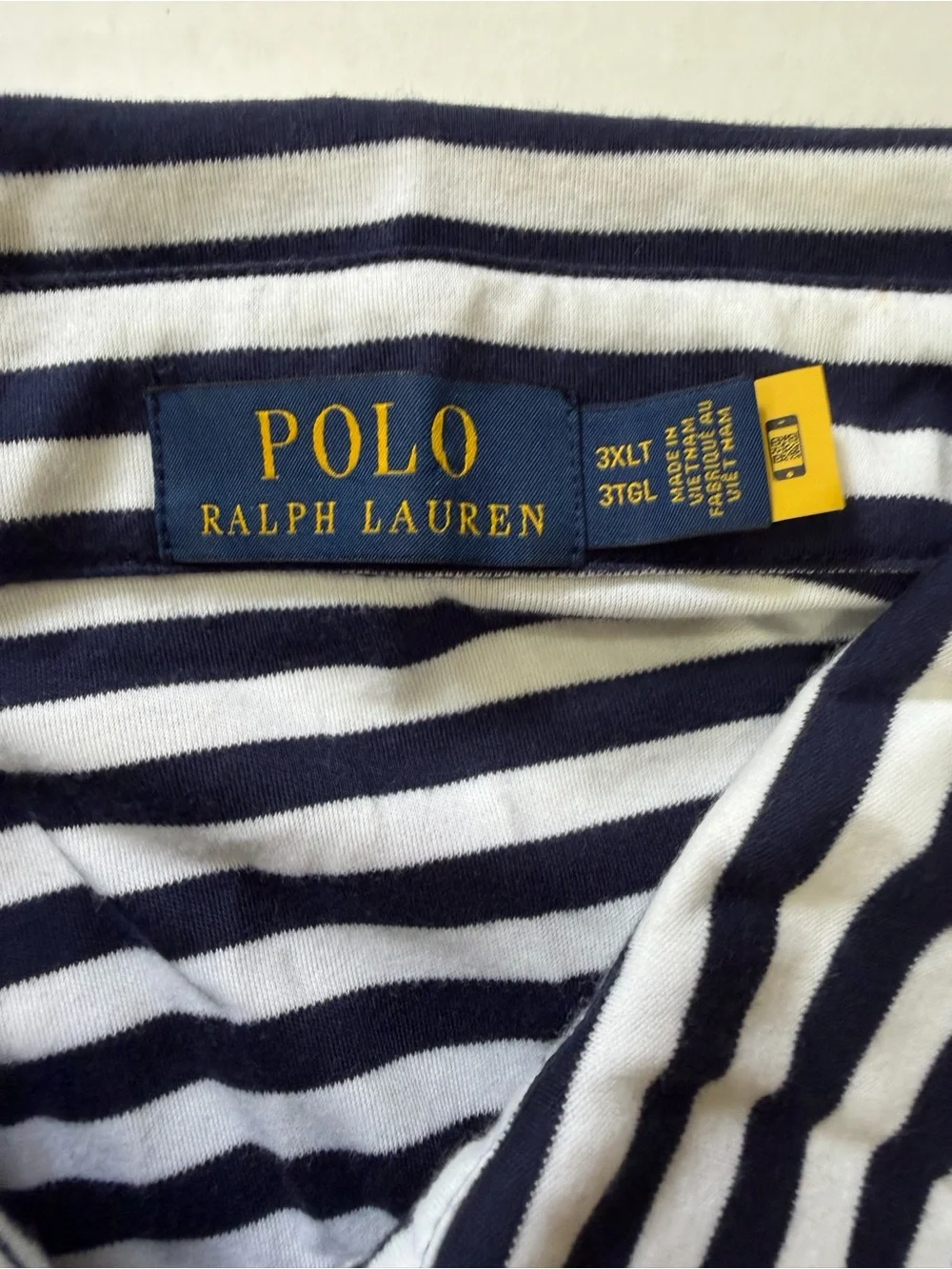 Polo Ralph Lauren Polo Shirt Blue White Striped Pony Short Sleeve Mens Size 3XLT